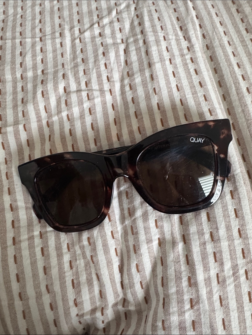 Quay Australia Tortoise Shell Sunglasses - Dark Brown Lenses